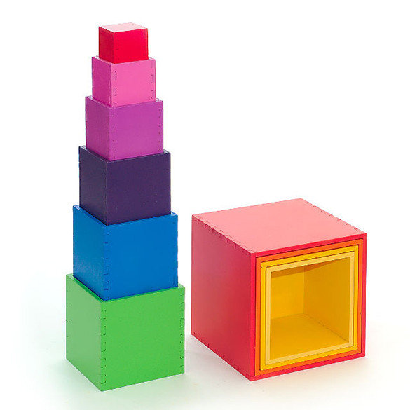 Куб-матрешка, 8 в 1- разноцветный